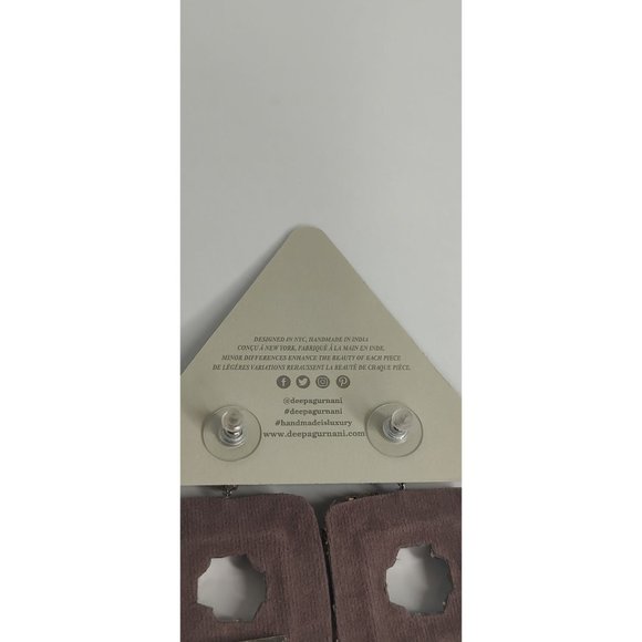 Deepa Gurnani Earrings Chandelier Blue Crytal Beaded Stones Jazlyn Cocktail - Picture 8 of 10